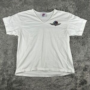 Vintage Indianapolis Motor Speedway Shirt Men M White V-Neck Joy Athletic Racing